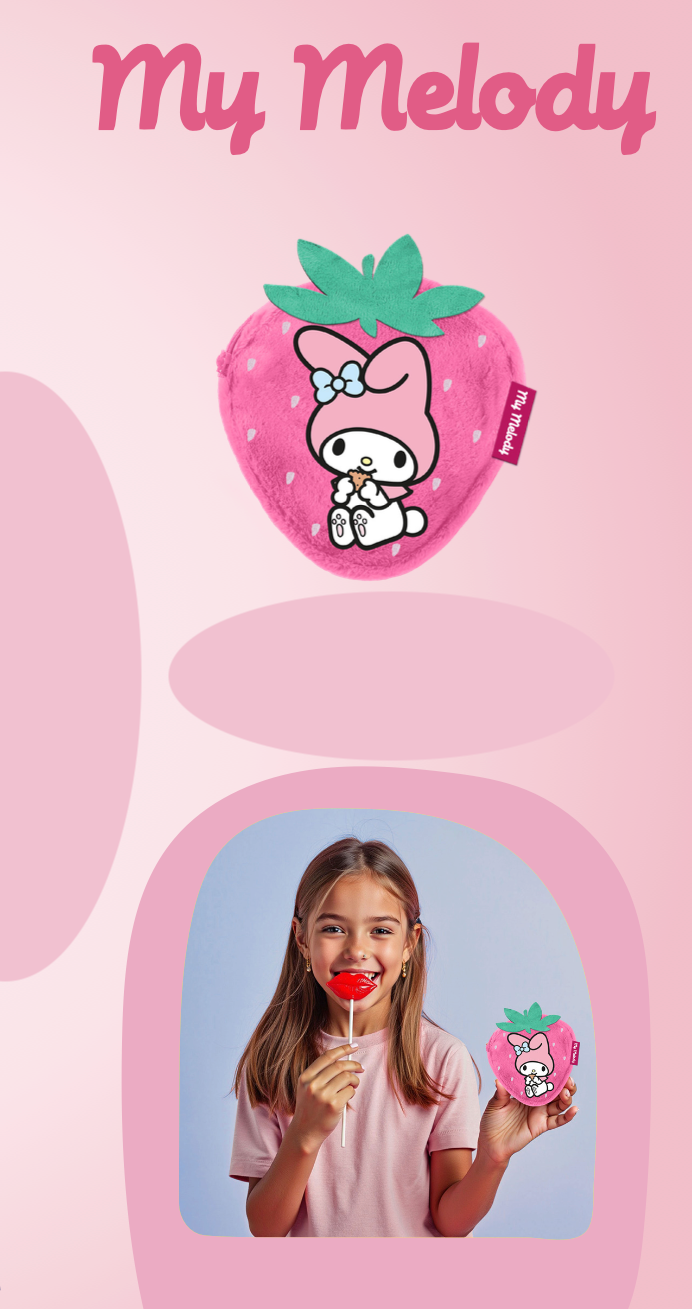 MY MELODY - Strawberry - Fur Coin Purse '12x11x2cm'