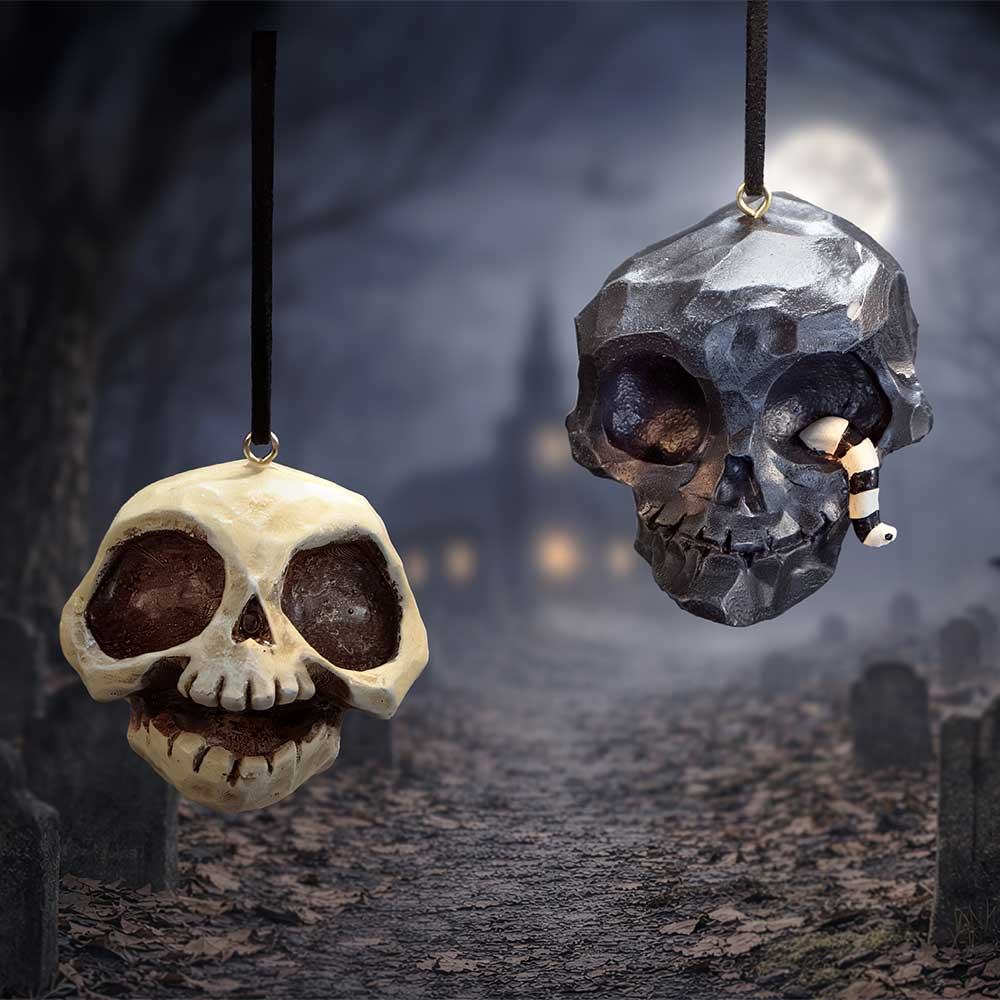 GRIM & GRIN HANGING ORNAMENTS SET (2)