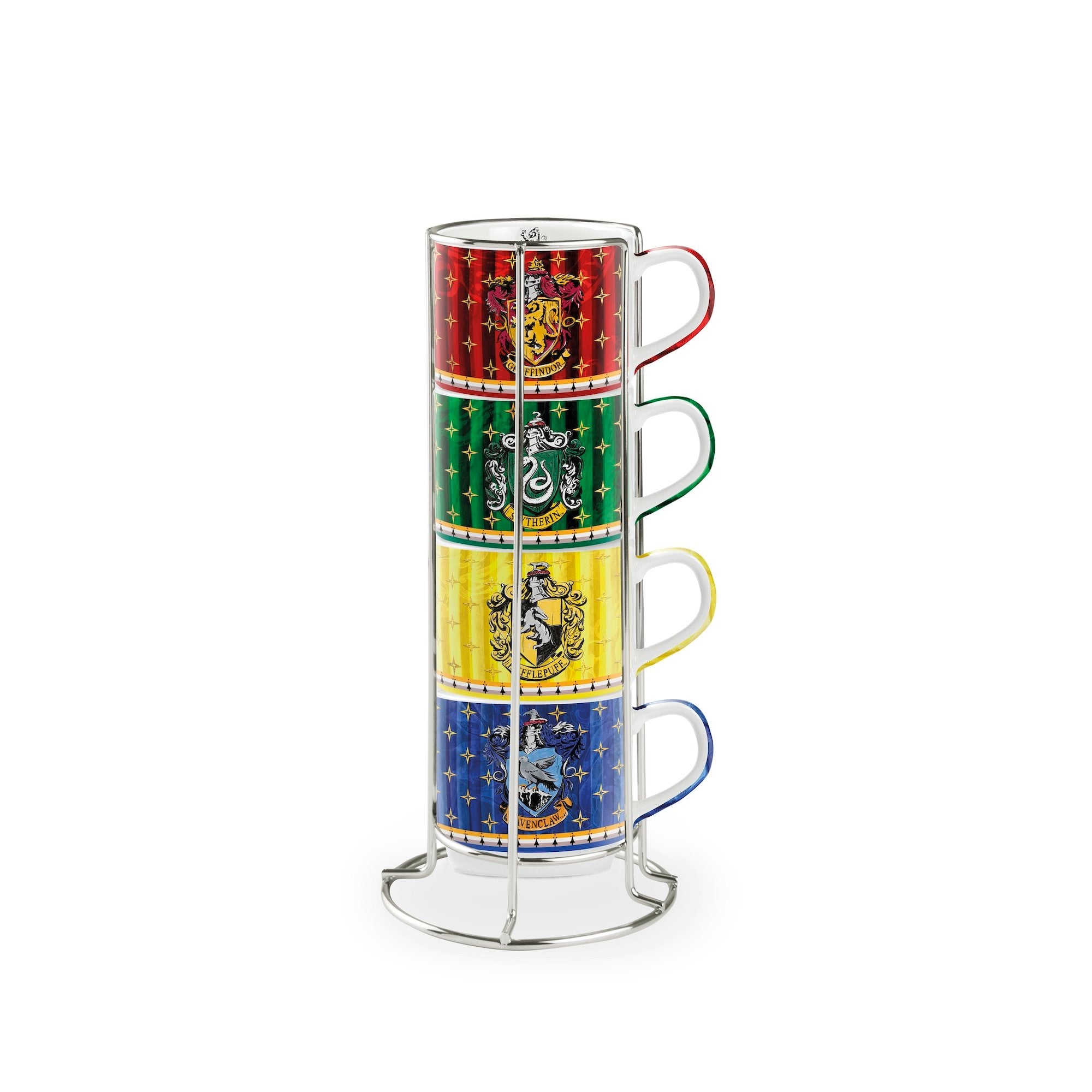 HARRY POTTER - The 4 Houses - Set of 4 Mugs 2,7oz + Metalrack