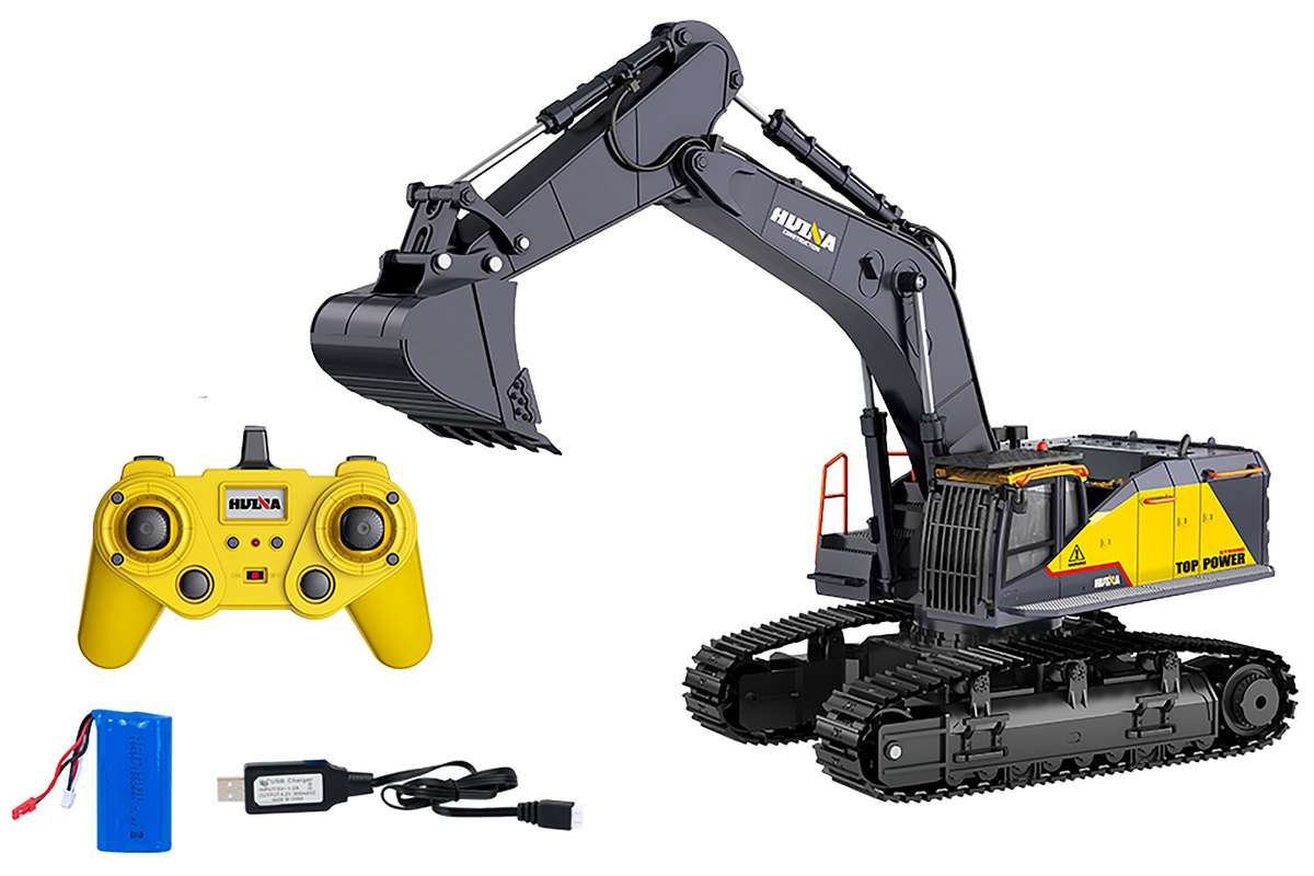 Excavator R/C 1:14, 2,4GHz Lipo, 22 channels.