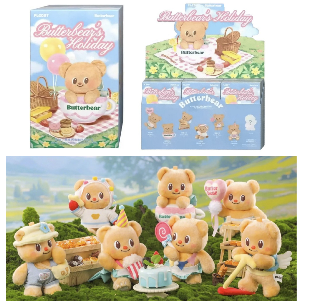 BUTTERBEAR - Party - Display of 6 Plushs 15cm - Mystery Box