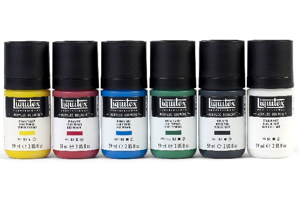 LQX Acrylic Gouache set 6x59ml primaries
