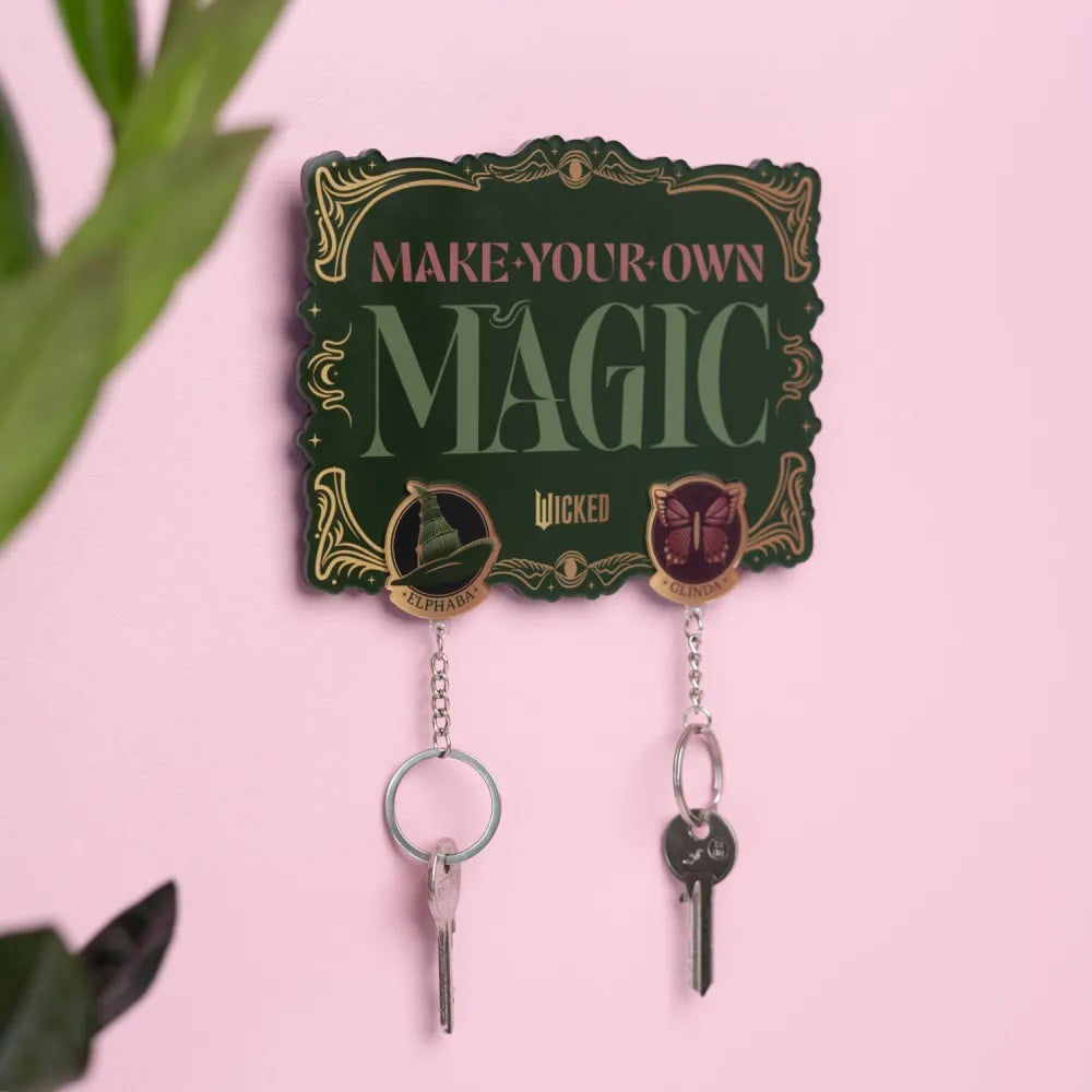 WICKED - Make your own Magic - Wall Key Holder with 3 Keyrings