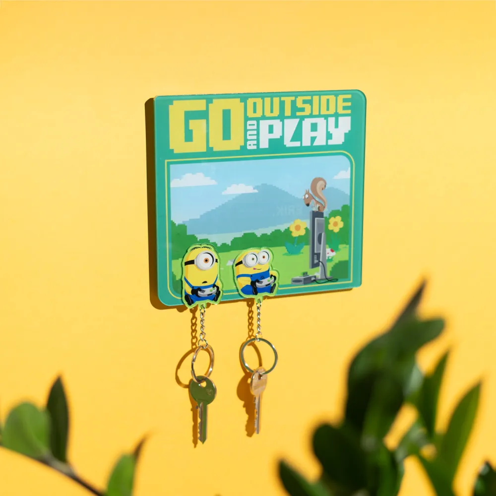 MINIONS - Wall Key Holder with 2 Keyrings