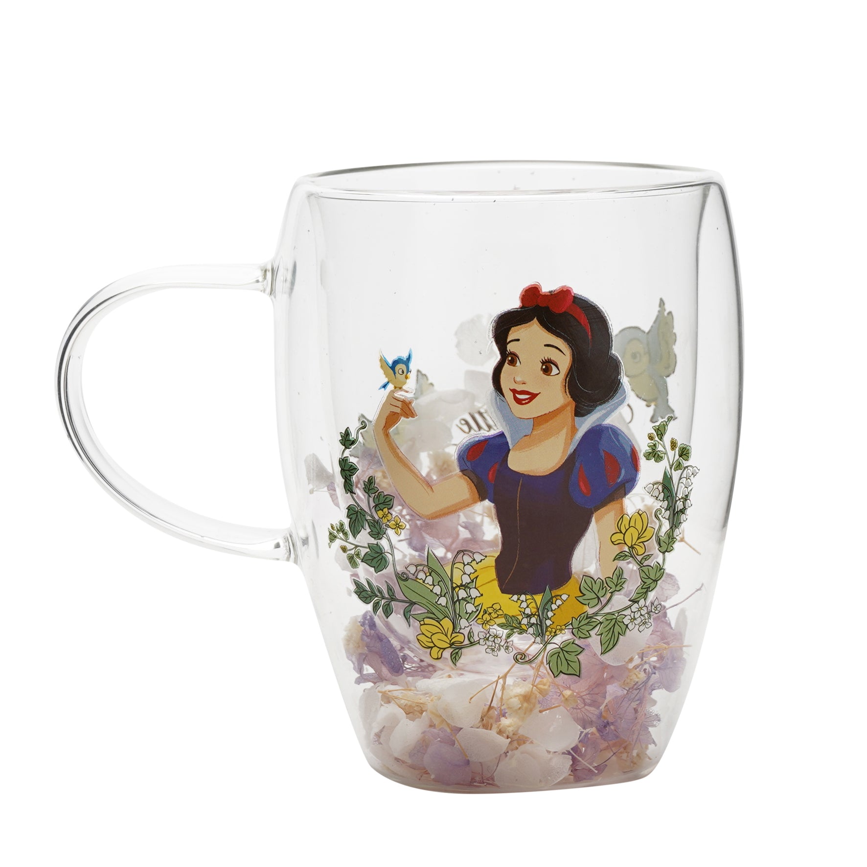 DISNEY PRINCESS - Snow White - Glass with Dried Flowers 10oz