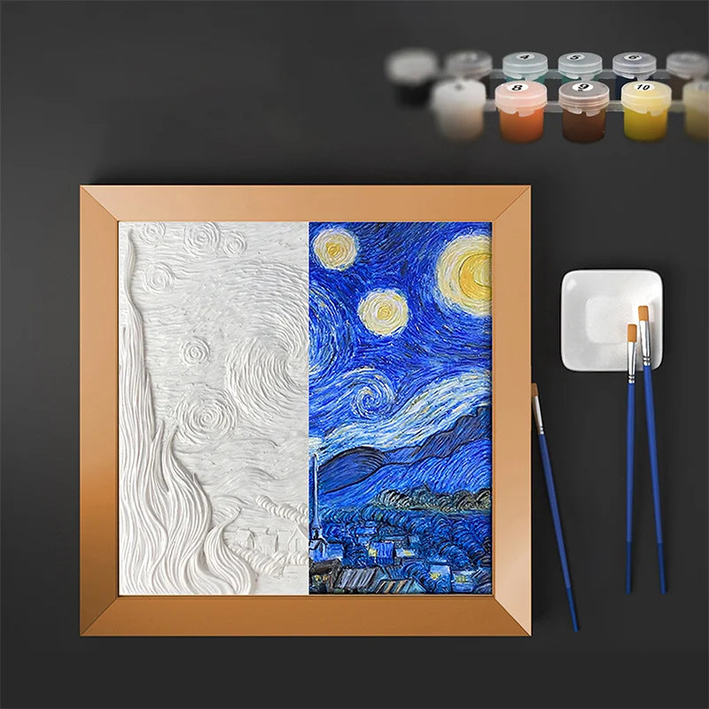 Resin DIY 3D Painting The Starry Night - 34x34cm