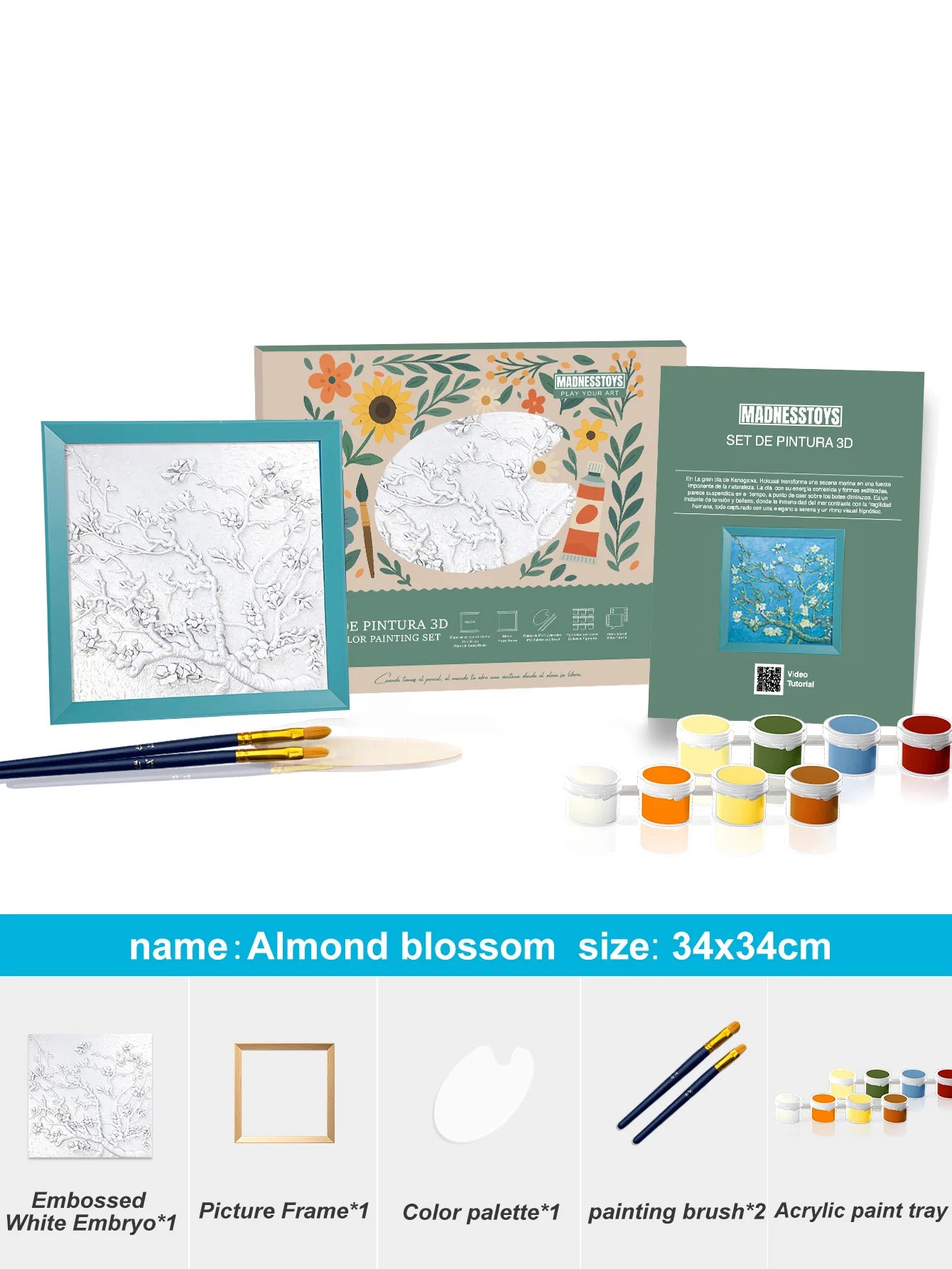 Resin DIY 3D Painting - Apricot Blossom - 34x34cm