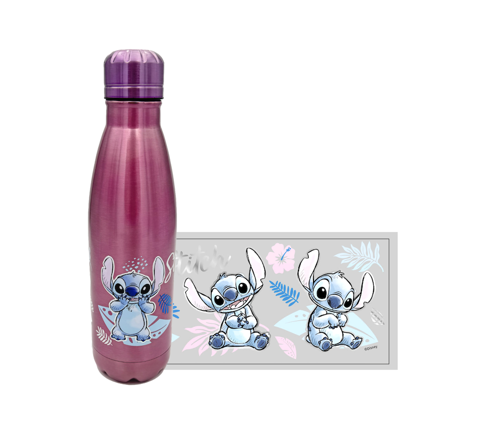 STITCH - Watercolor Metalic Pink - Stainless Steel Bottle 26oz