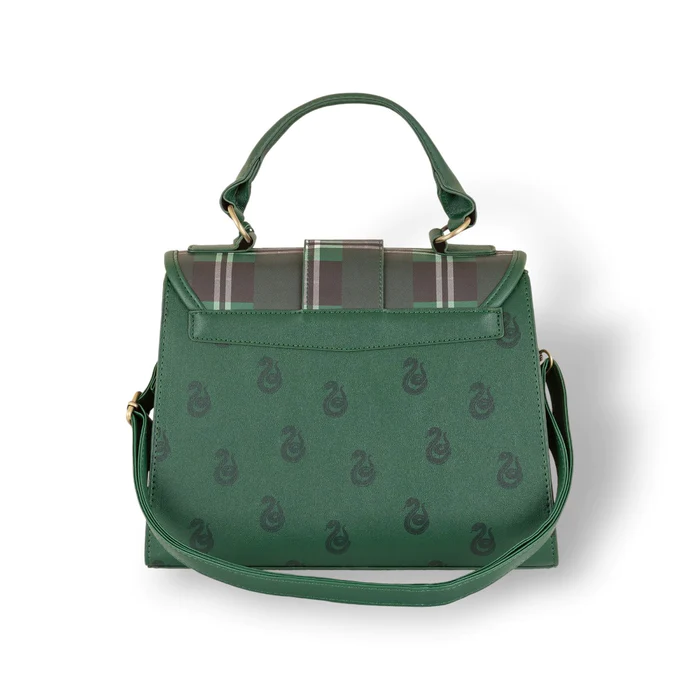 HARRY POTTER - Slytherin - Luxury Plaid Top Handbag + Charms 29x22cm