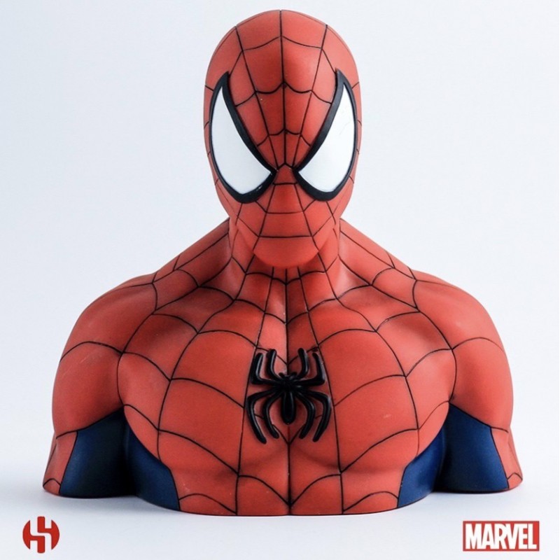 MARVEL - Tirelire Boite Blister - Spider-man Bust 20 cm