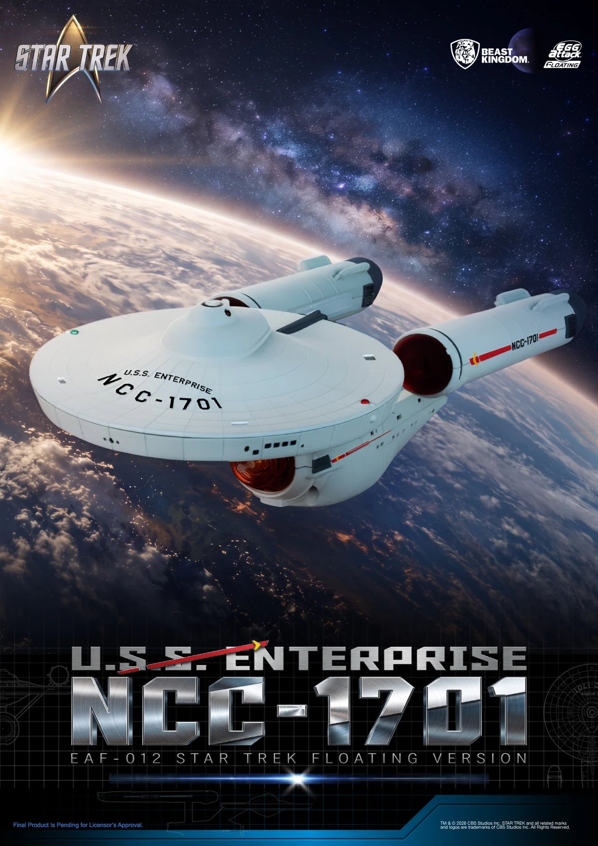 STAR TREK - U.S.S. Enterprise NCC-1701 "Floating" - Statue 8.5cm