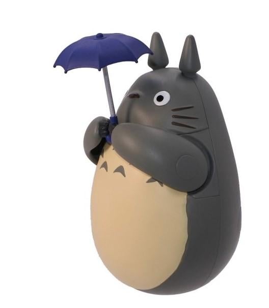 MON VOISIN TOTORO - Totoro Gris Parapluie - Figurine Culbuto 7.3cm