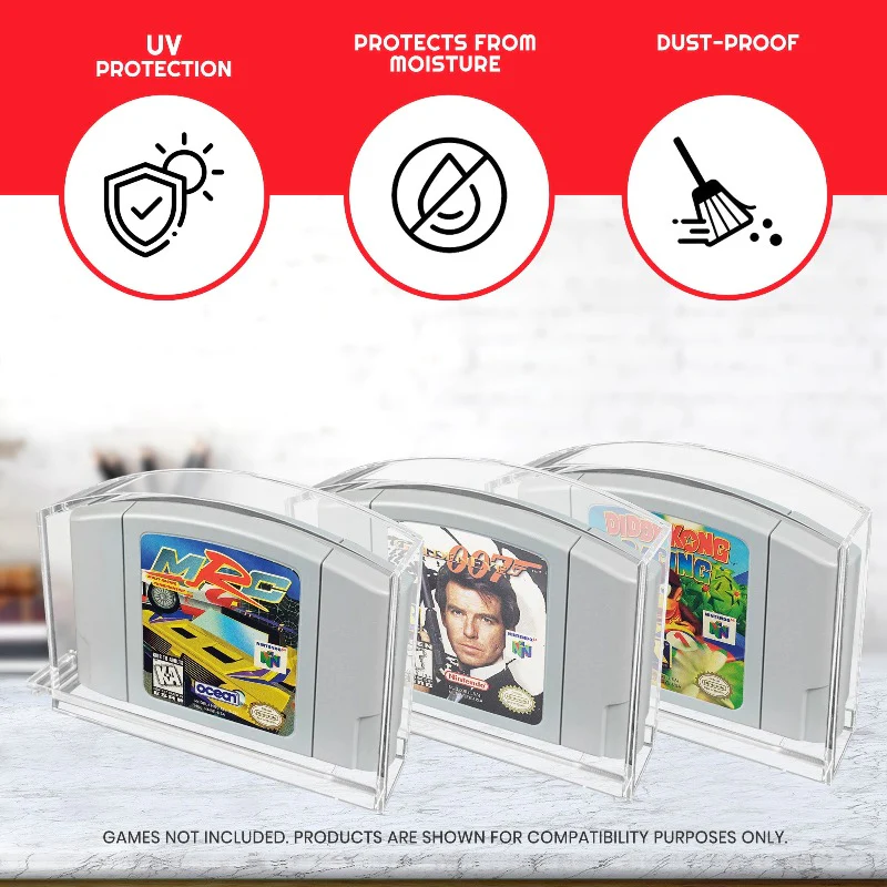 EVORETRO - PREMIUM Acrylic Case for N64 Cartridge pack of 2