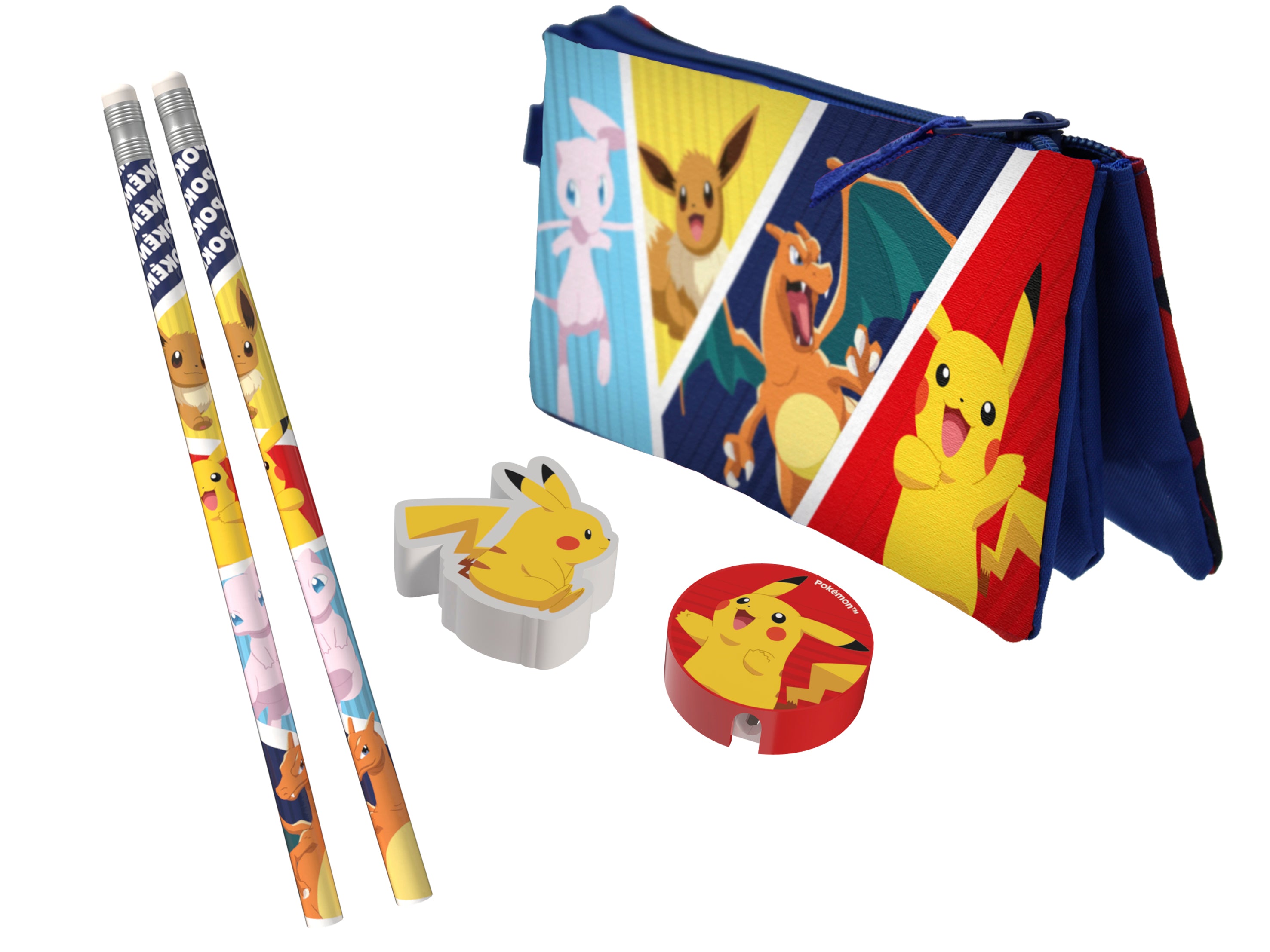 POKEMON - Stationery Set with Triple Pencil Case - 5pc