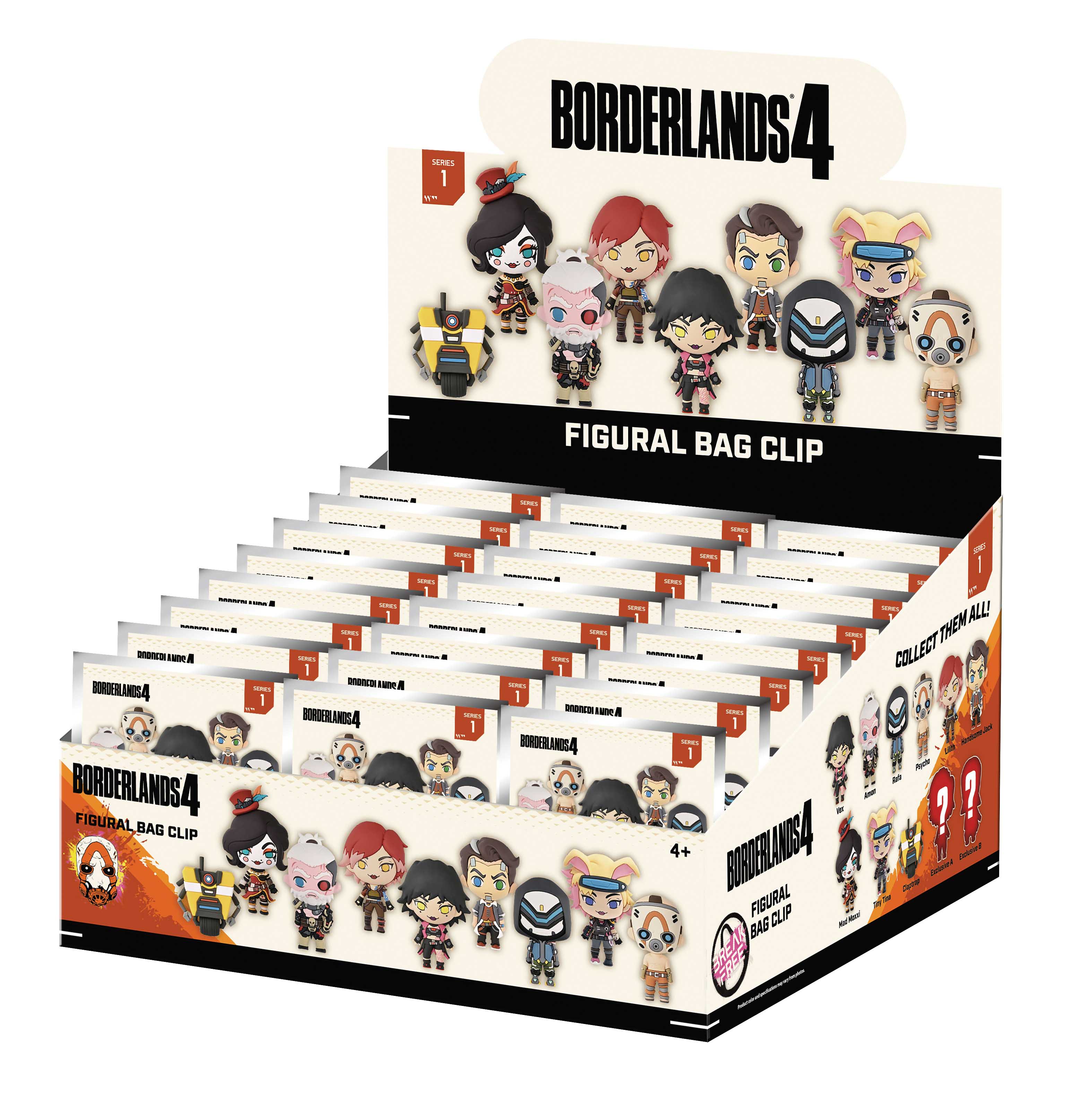 BORDERLANDS - Series 1 - 3D Foam Bag Clip (Display 24 Pcs)