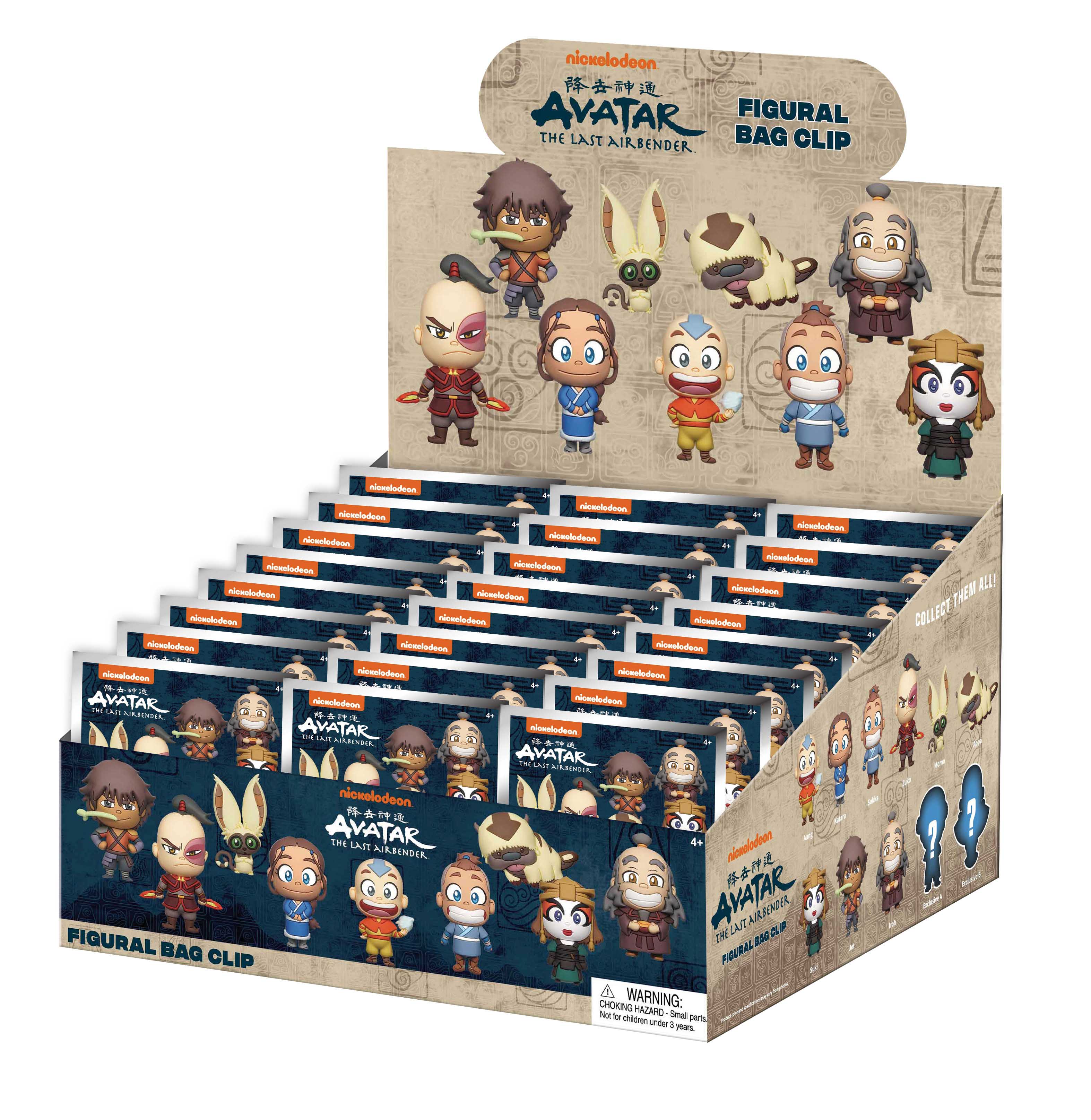 AVATAR LAST AIRBENDER - Series 1 - 3D Foam Bag Clip (Display 24 Pcs)