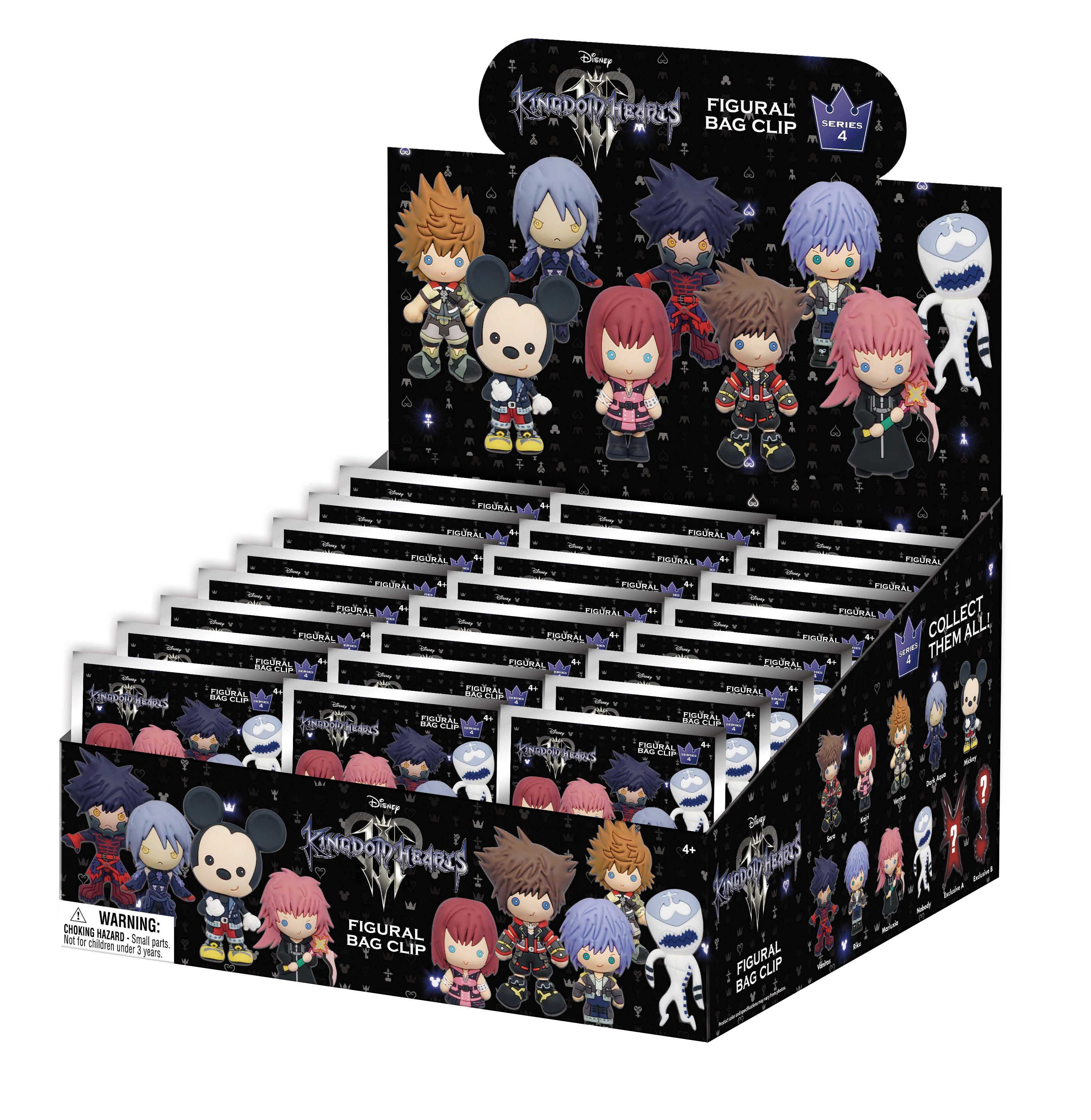 KINGDOM HEARTS - Series 4 - 3D Foam Bag Clip (Display 24 Pcs)