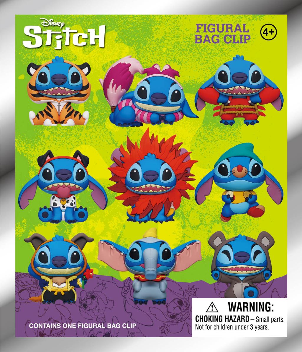 STITCH EN COSTUME - Series 1 - 3D Foam Bag Clip (Display 24 Pcs)