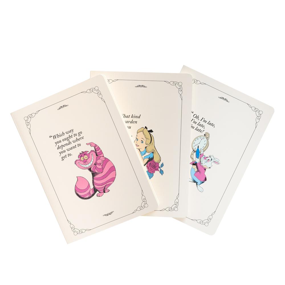 ALICE AUX PAYS DES MERVEILLES - Pack de 3 Notebooks - Format A5