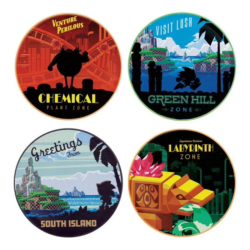 SONIC - 4 Embossed Metal Coasters