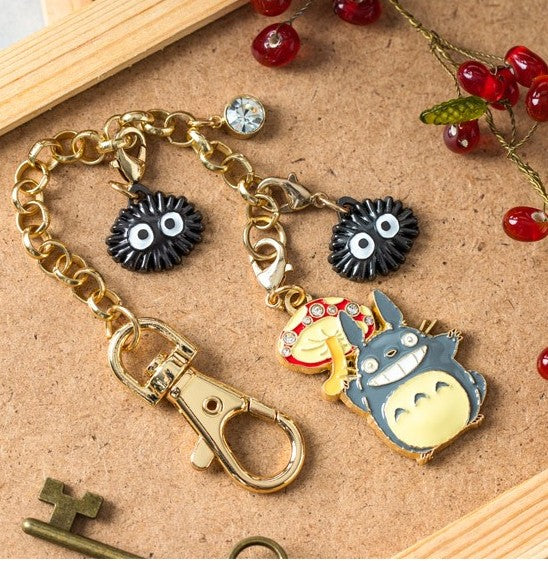 MY NEIGHBOR TOTORO - Grey Totoro & mushroom - Chainette charms