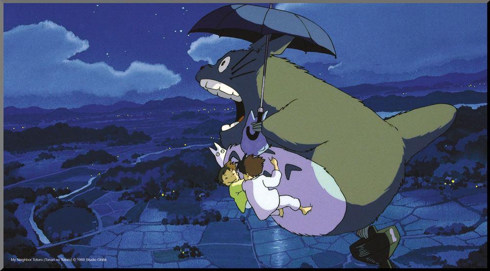 STUDIO GHIBLI - Totoro & Umbrella - Tableau en bois 37.5x20.5cm