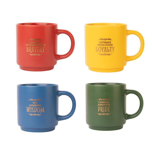 HARRY POTTER - Les 4 Maisons - Set de 4 Tasses à café avec socle 300ml