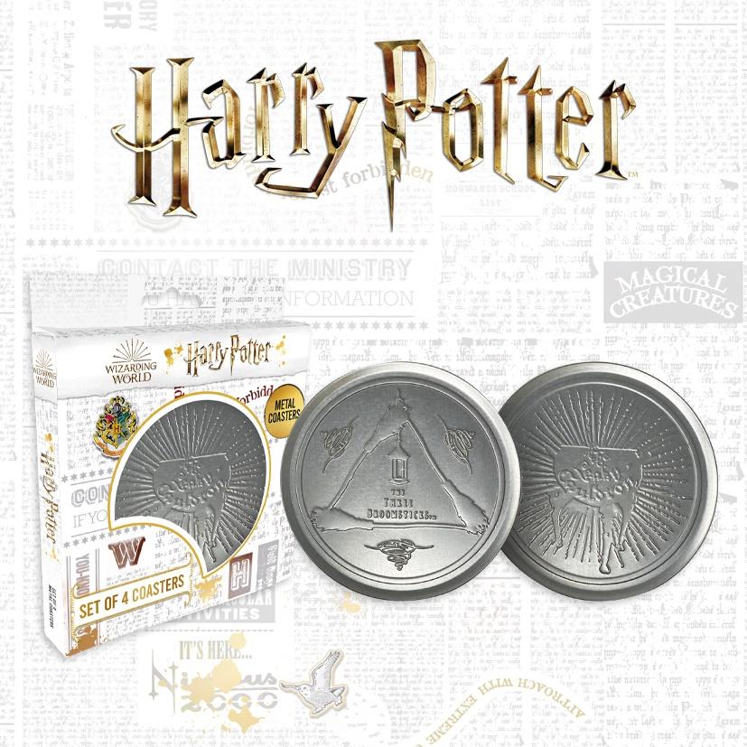 HARRY POTTER - Set of 4 metal coasters