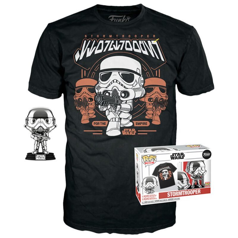 STAR WARS - POP N° 296 - Stormtrooper "Chrome" + T-shirt (S)
