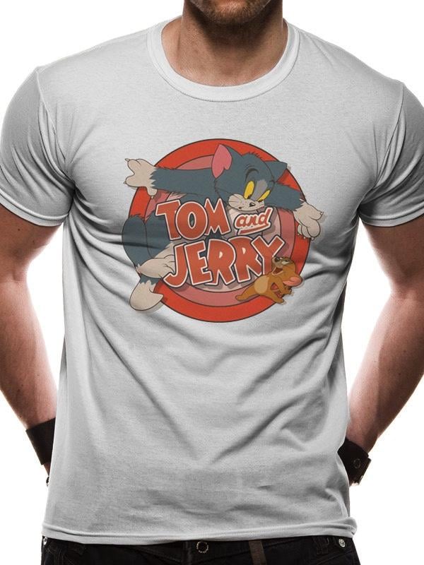 TOM AND JERRY - T-Shirt IN A TUBE- Retro Logo (M)
