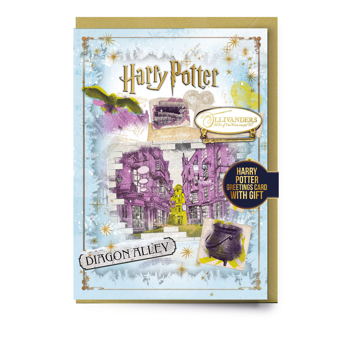 HARRY POTTER - Olivanders Sign - Greeting card with Pin