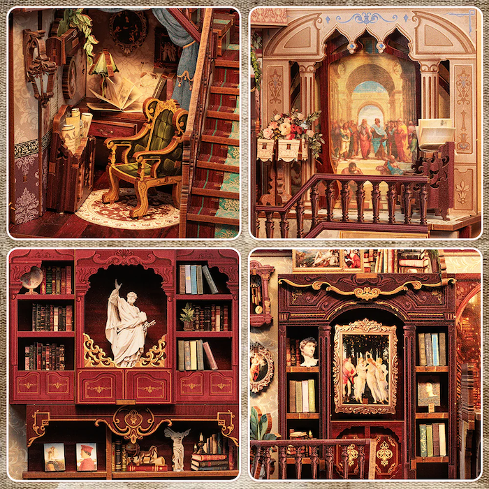 BOOK NOOK KIT - DIY - Library of Wisdom - 281pc + LED Light