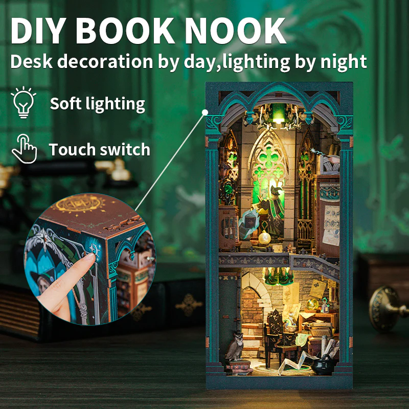 BOOK NOOK KIT - DIY - Darkness Common Room - 150pc + LED Light