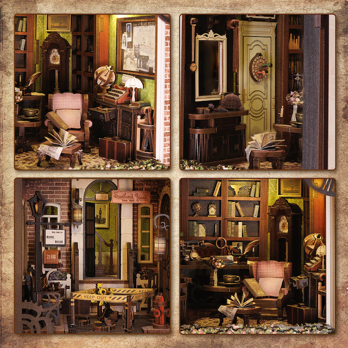 BOOK NOOK KIT - DIY - Rose Detective Agency - 322pc + LED Light