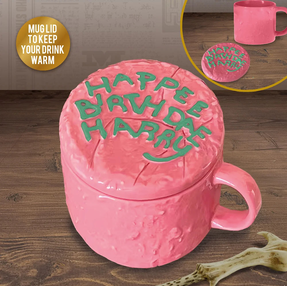 HARRY POTTER - Happee Birthdae - Cake Shaped Mug with Lid