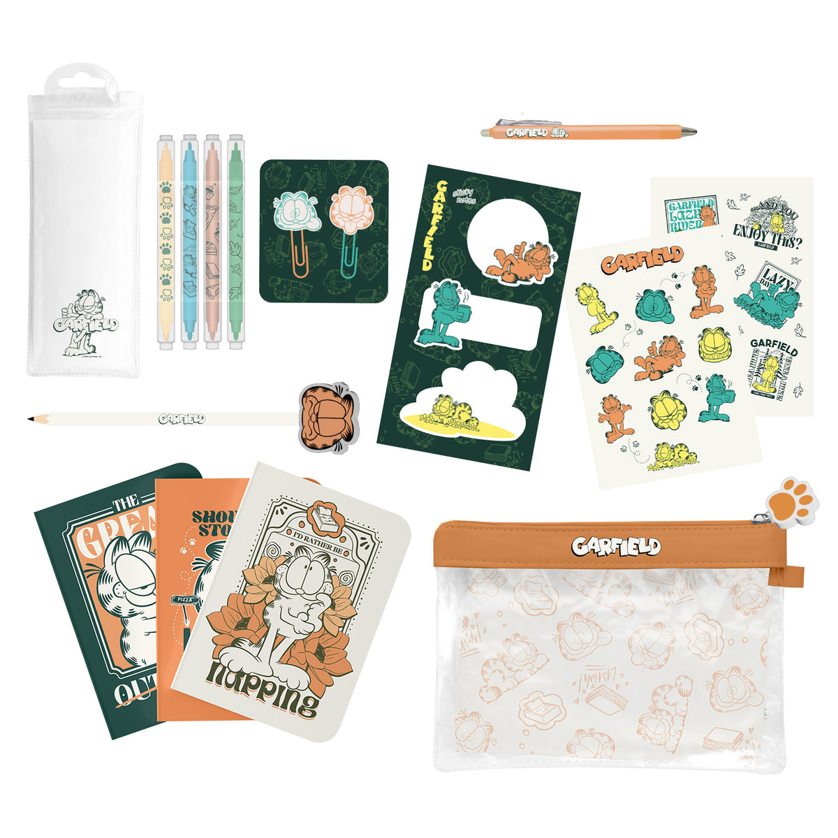 GARFIELD - Stationery Set with 3 A6 Notebooks - 10pc.