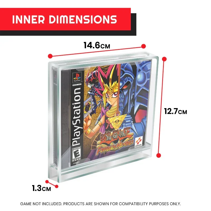 EVORETRO - PREMIUM Acrylic Case for PlayStation 1/Single CD pack of 2