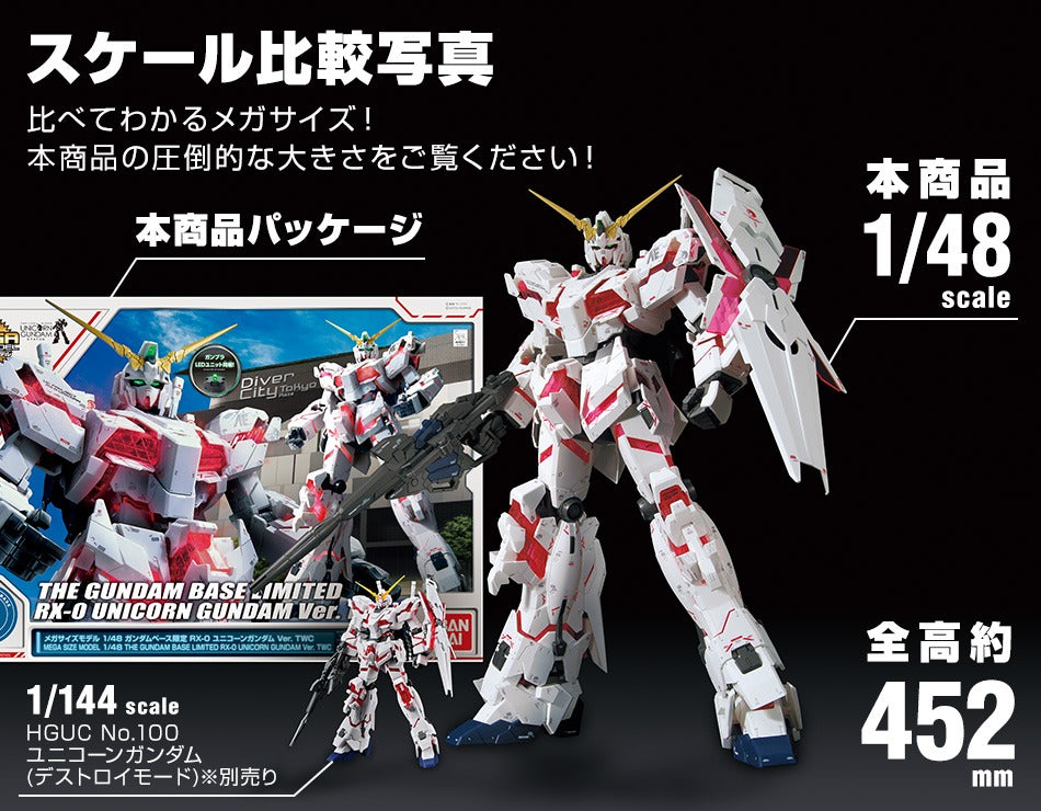Mega Size Model 1/48 Gundam Base Limited RX-0 Unicorn Gundam Ver.TWC