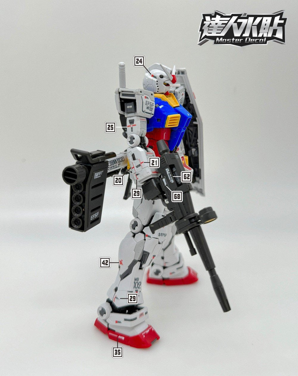 D.L Model Decal - R003 - RG Rx-78-2 2.0 water slide decal