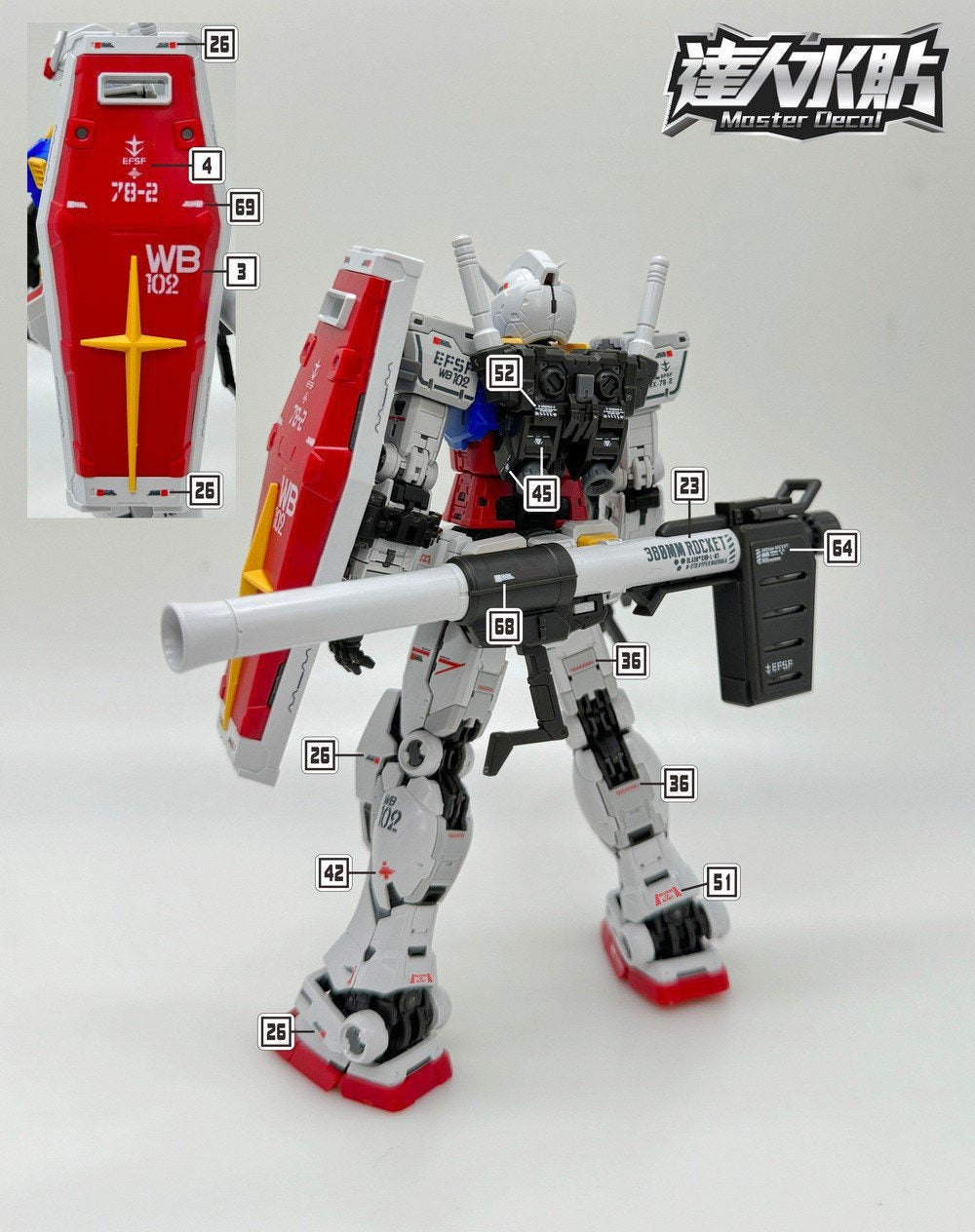 D.L Model Decal - R003 - RG Rx-78-2 2.0 water slide decal
