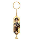 Genshin Impact Character Drawing Card Metal Keychain Zhongli