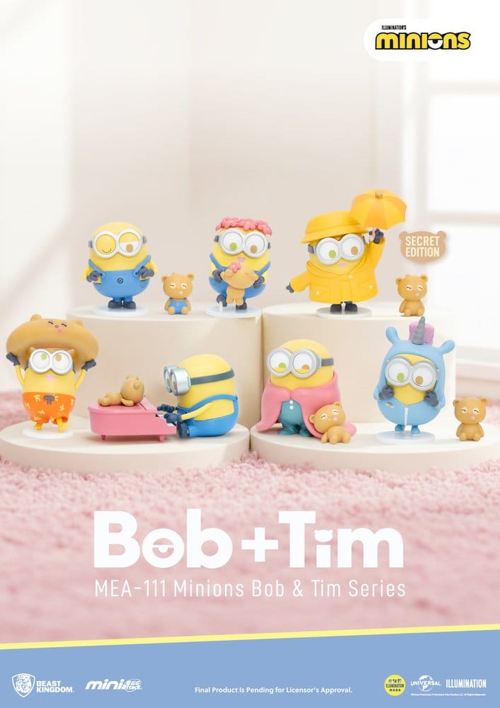 Minions Mini Egg Attack Blind Box Figures Minions bob & tim series 9 cm Assortment (6)