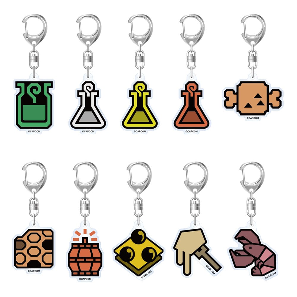 Monster Hunter Wilds Acryl Keychains Item Icon 6 cm Assortment (10)
