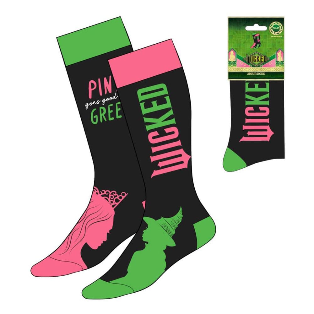 Wicked Socks Pink goes good with Green 36-43