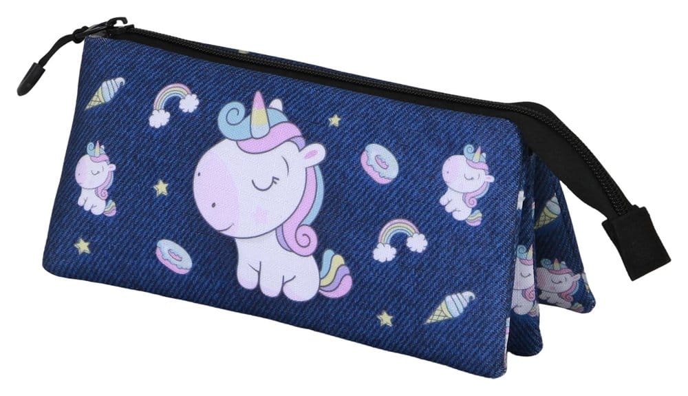 Oh My Pop! Triple Pencil case Sweety Dark Blue