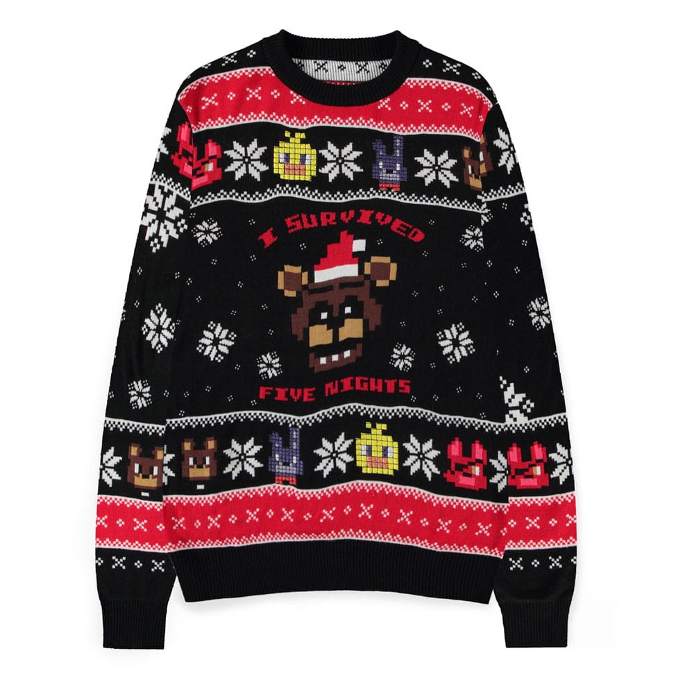 Five Nights at Freddy's Sweater Survived Five Nights (Christmas Jumper) Size L