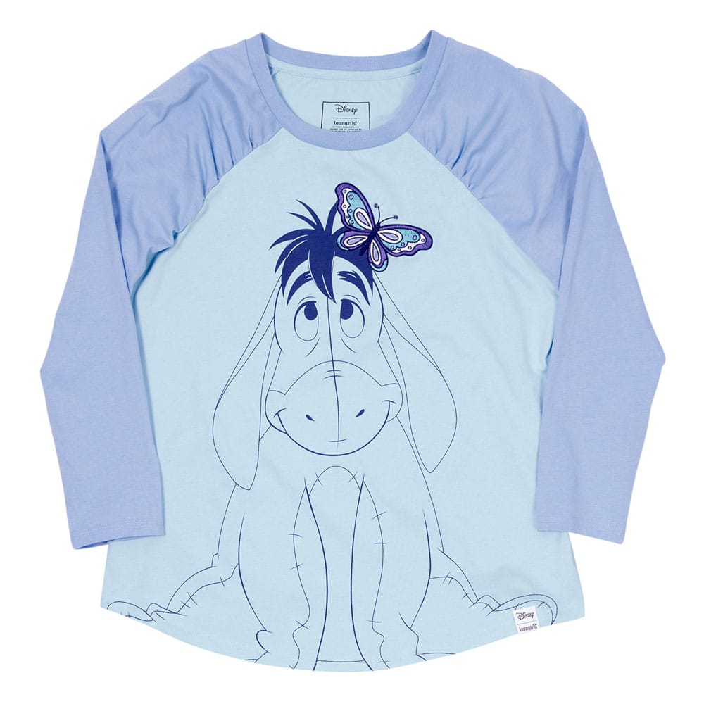 Winnie the Pooh by Loungefly Tee T-Shirt Unisex Eeyore Shirred Raglan Size L