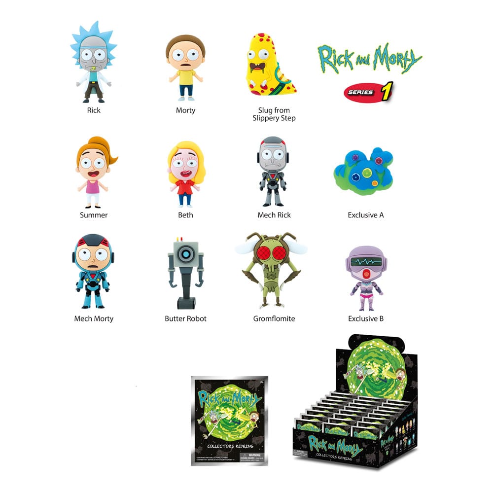 Rick and Morty PVC Bag Clips Series 1 Display (24)