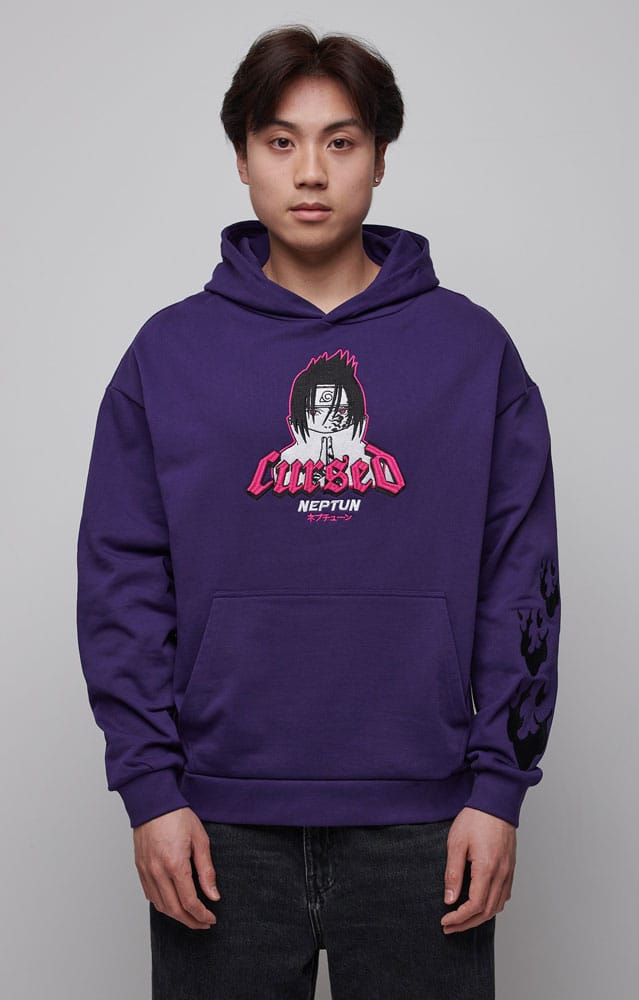 Naruto Shippuden Hooded Sweater Graphic Purple Size M