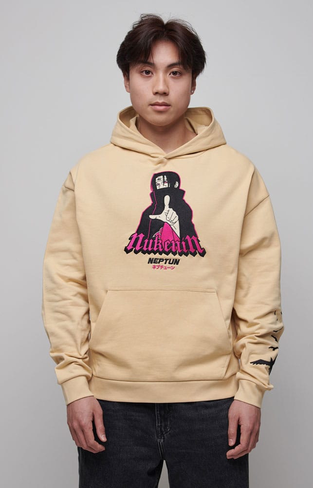 Naruto Shippuden Hooded Sweater Graphic Beige Size XL